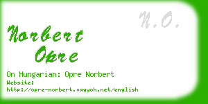 norbert opre business card